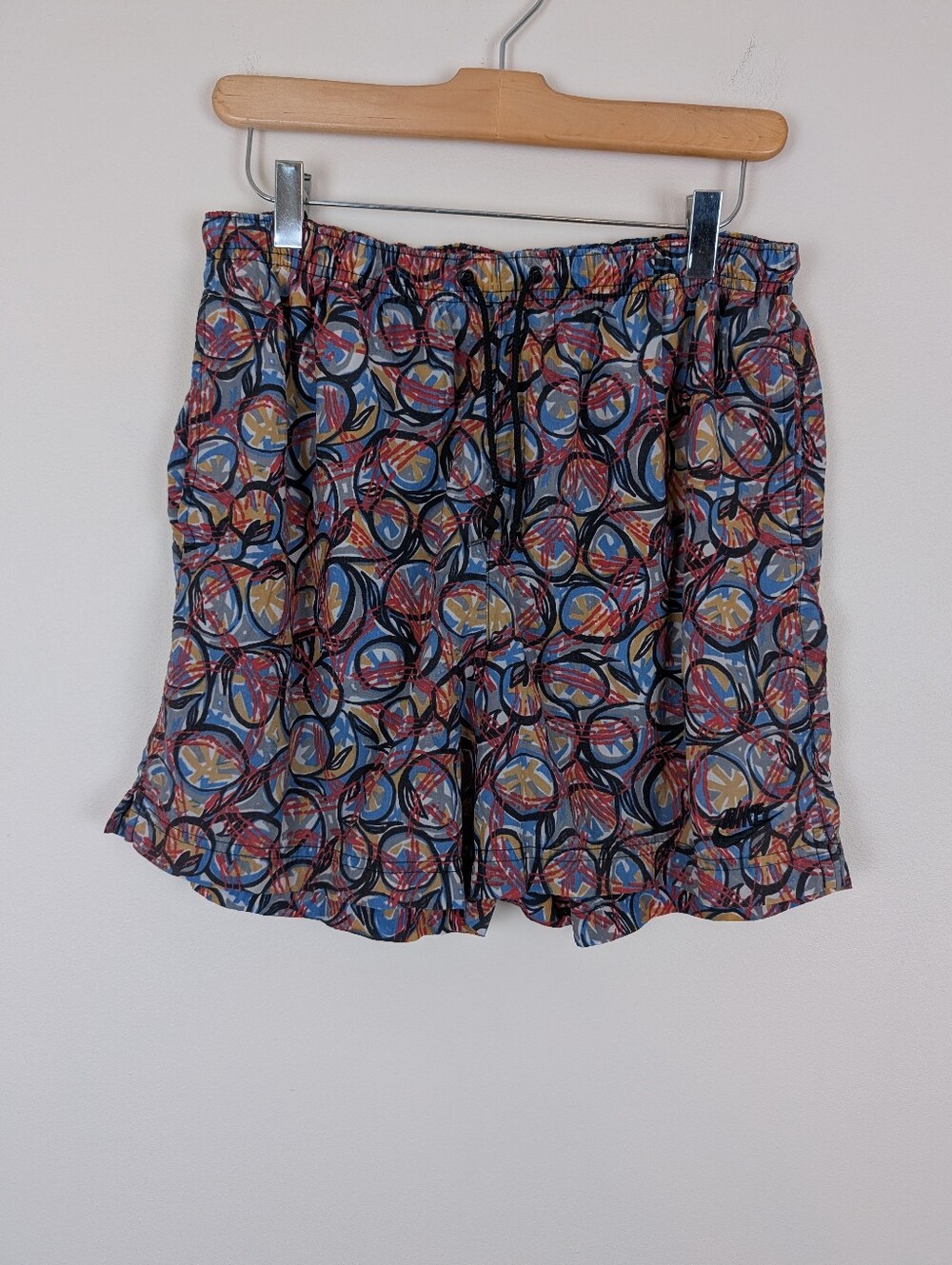 Vintage 90's Nike Abstract Print Lightweight Nylon Shorts